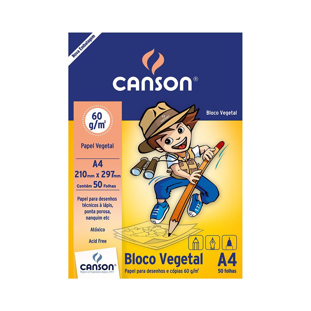 Papel Vegetal A4 60g - com 50 folhas - Canson Paper