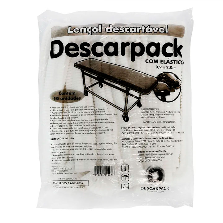 Lençol Elástico 90cm x 2m - DESCARPACK