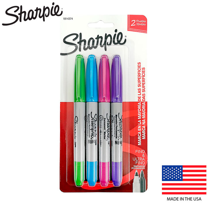 Kit 4 Sharpie Twin Ponta Dupla