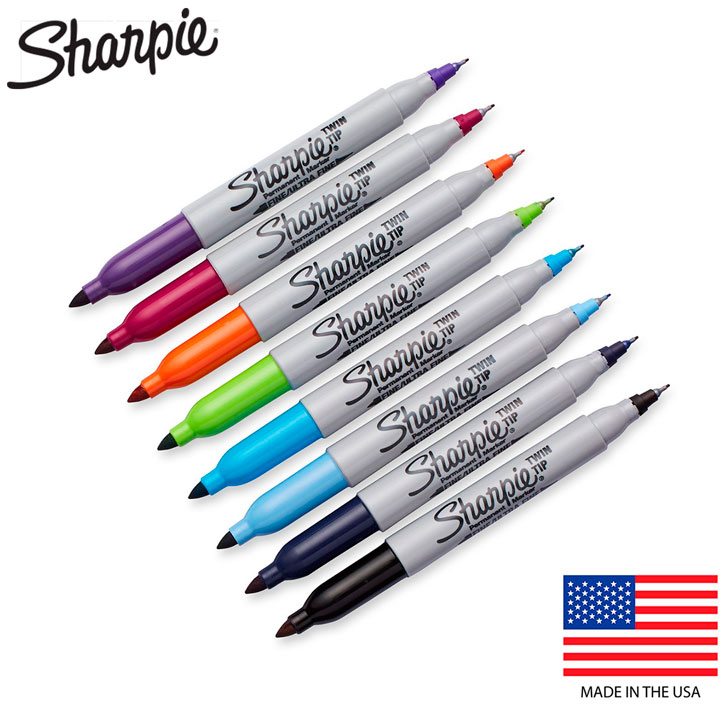 Kit 8 Sharpie Twin Ponta Dupla Sortidas