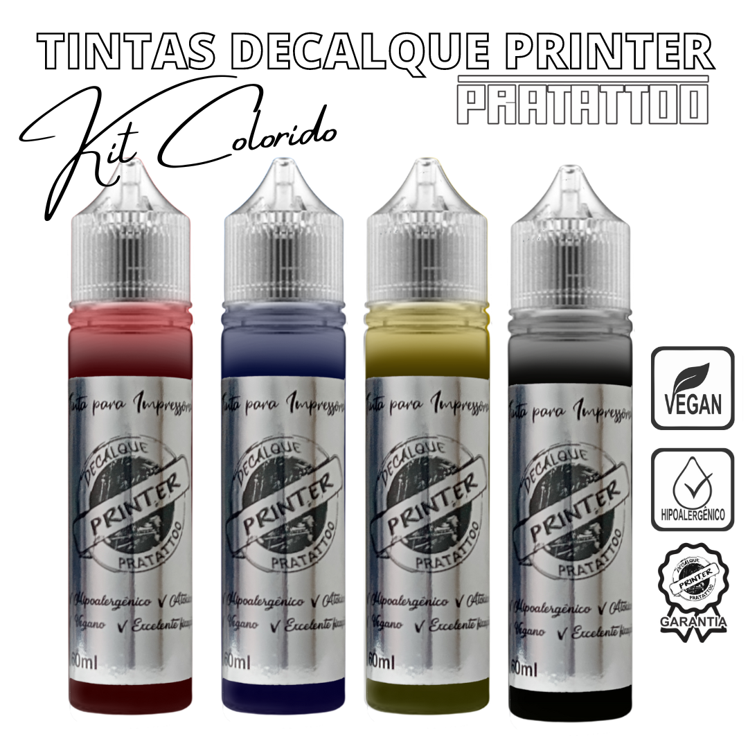 Tinta Impressora Colorida KIT DECALQUE PRINTER