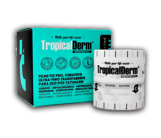 TropicalDerm Filme Fix Pro 2.0 Transparente - Rolo 5mt x 5cm