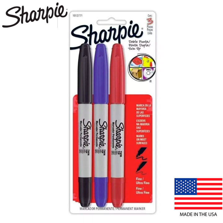 Kit 3 Caneta Sharpie TWIN Cores