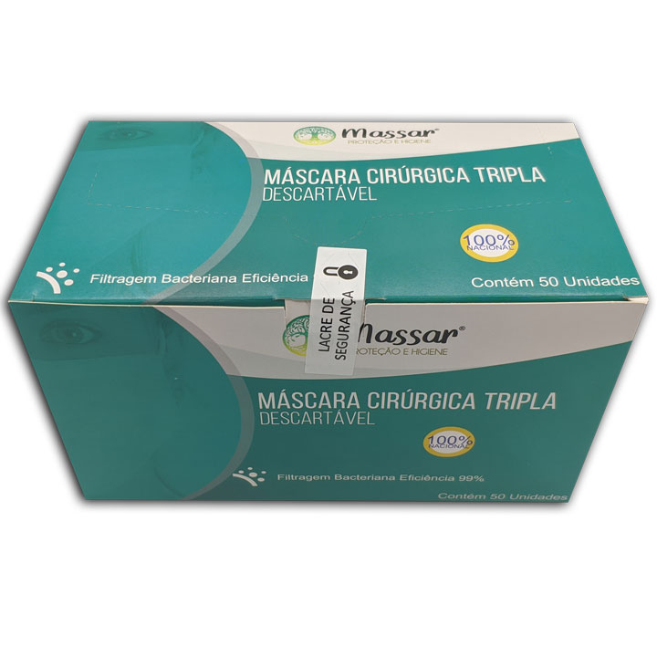 Mascara Tripla 50 Unid Branca - Descartavel - Massar